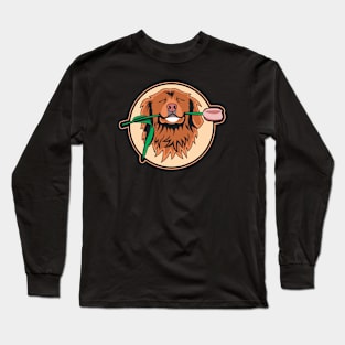 Cute Toller Biting A Flower Long Sleeve T-Shirt